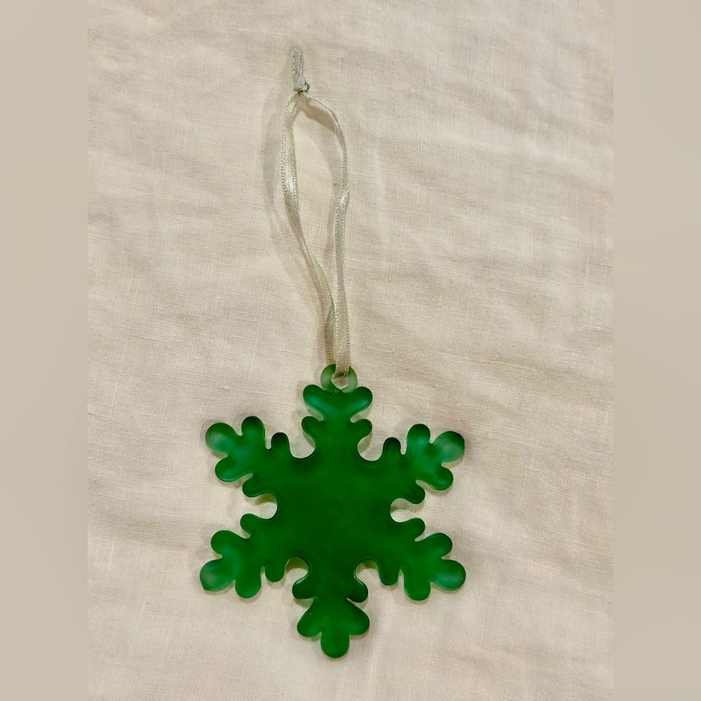 Rare green Pottery Barn vintage glass Christmas ornament